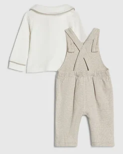 Baby Beige Dungaree Set