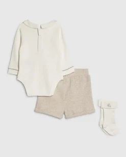 Baby Boys Beige Bodysuit Set