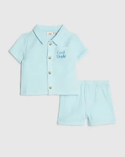 Baby Boys Blue Cool Dude Shirt Set