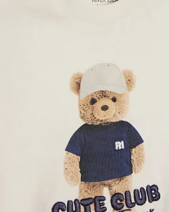 Baby Boys Cream Super Cute Bear T-Shirt Set