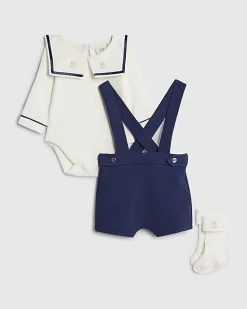 Baby Boys Navy Sailor Collar Short Set