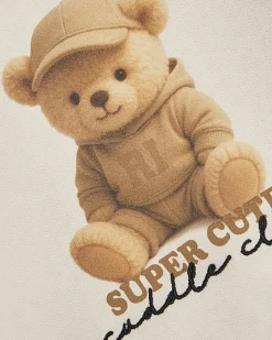 Baby Cream Super Cute Bear Sweat Set