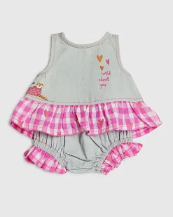 Baby Girl Blue Denim Hybrid Tiger Set
