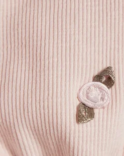 Baby Girls Pink Rose Bodysuit And Socks Set