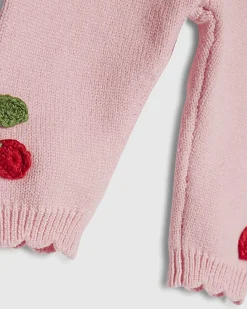 Baby Girls Pink Strawberry Cardigan Set
