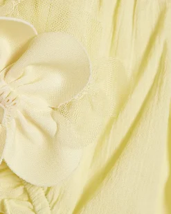Baby Girls Yellow Smock 3D Flower Top Set