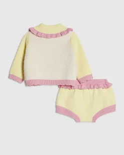 Baby Girls Yellow Tulip Knit Bloomer Set