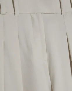 Beige Ankle Grazer Tailored Trousers