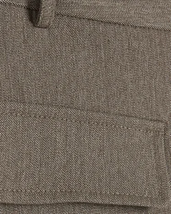 Beige Asymmetric Pocket Front Skort
