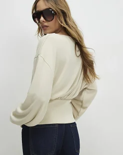 Beige Batwing Sweatshirt