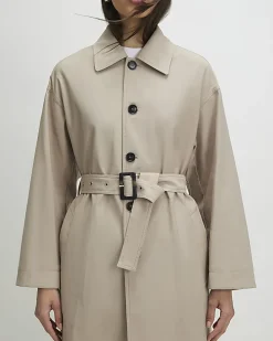 Beige Belted Trench Coat