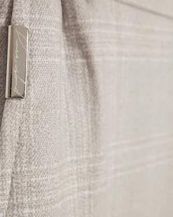 Beige Check Slim Elasticated Smart Joggers