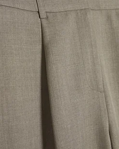 Beige Cross Hatch Barrel Trousers