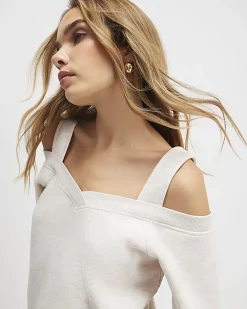 Beige Cut Away Sweatshirt
