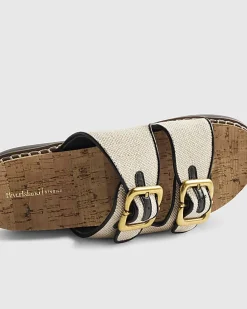 Beige Double Strap Footbed Sandals