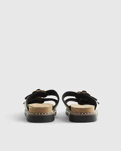 Beige Double Strap Footbed Sandals