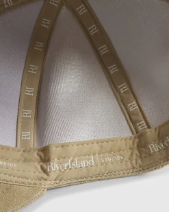 Beige Faux Suede baseball Cap