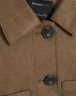 Beige Faux Suede Overshirt