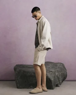 Beige Faux Suede Shorts