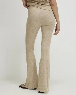 Beige Flared Trousers