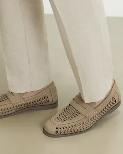 Beige Interweave Loafers
