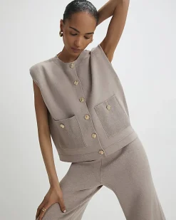 Beige Knitted Waistcoat