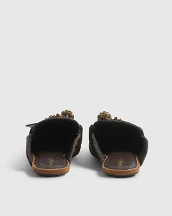 Beige Leather hair on Leopard Print Loafers