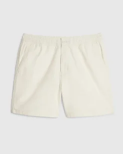 Beige Linen Blend Pull On Shorts