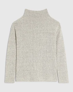 Beige Long Sleeve Funnel Neck Top