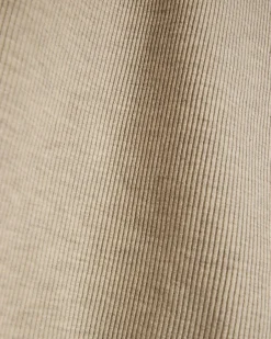 Beige Long Sleeve Scallop Trim Top
