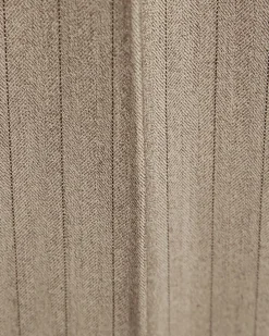 Beige Loose Fit Pinstripe Trousers