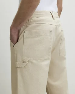 Beige Loose Fit Trousers