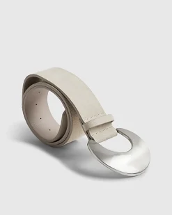 Beige Moon Buckle Waist Belt