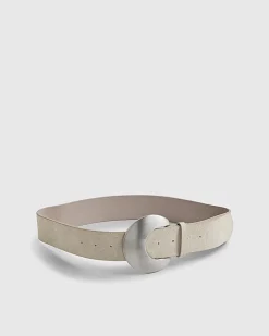 Beige Moon Buckle Waist Belt