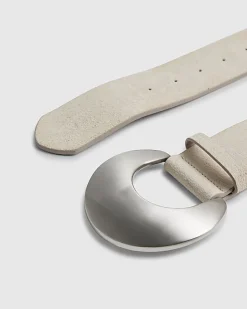 Beige Moon Buckle Waist Belt