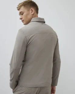 Beige Muscle Fit Shacket