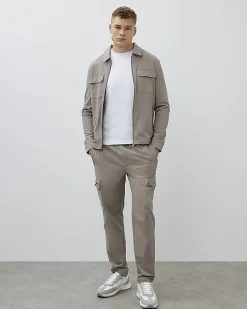 Beige Muscle Fit Shacket