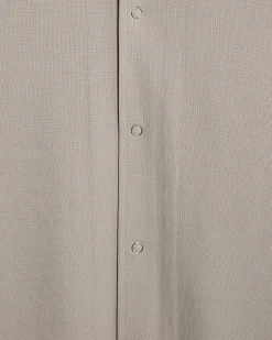 Beige Muscle Fit Stretch Revere Shirt