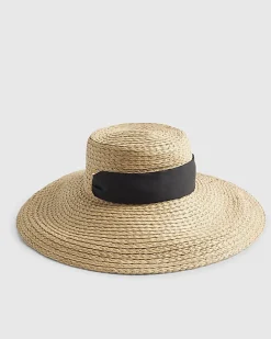 Beige Oversized 2 in 1 Scarf Detail Straw Hat