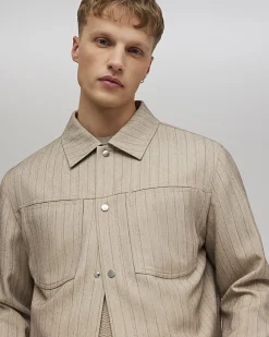Beige Pinstripe Western Jacket