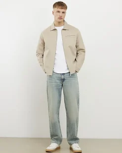Beige Regular Fit Classic Overshirt