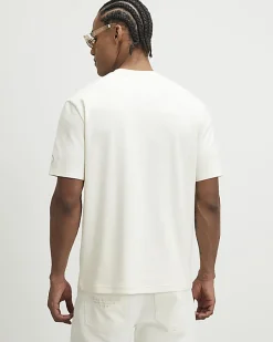 Beige Regular Fit Cutwork Palm Tree T-Shirt