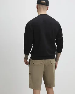 Beige Regular Fit Longer Length Cargo Shorts