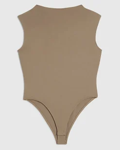 Beige RI Studio Shoulder Pad Bodysuit