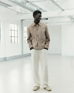 Beige RI Studio Suede Western Jacket