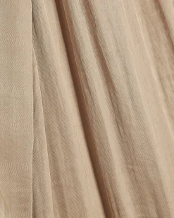 Beige Satin Shoulder Pad Balloon Leg Jumpsuit