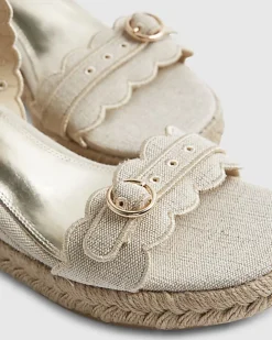 Beige Scallop Trim Wedges