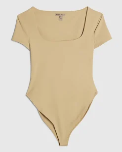 Beige Scoop Neck Bodysuit