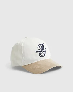 Beige Script Embroidery Cap