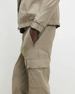 Beige Skinny Fit Cargo Trousers